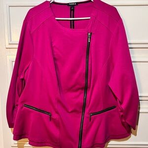 Torrid Women's Fuchsia Blazer with Zipper Accents Size 22-24 - Torrid size 3